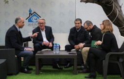 Tor Wennesland and a delegation of United Nations advisers visit Press House