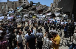 Press House supervising media arrangements for European Union Representative in Palestine visit to Gaza Strip.