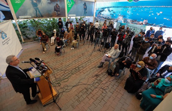 Press House organizes a press conference for The General Secretary of the Palestinian National Initiative Movement