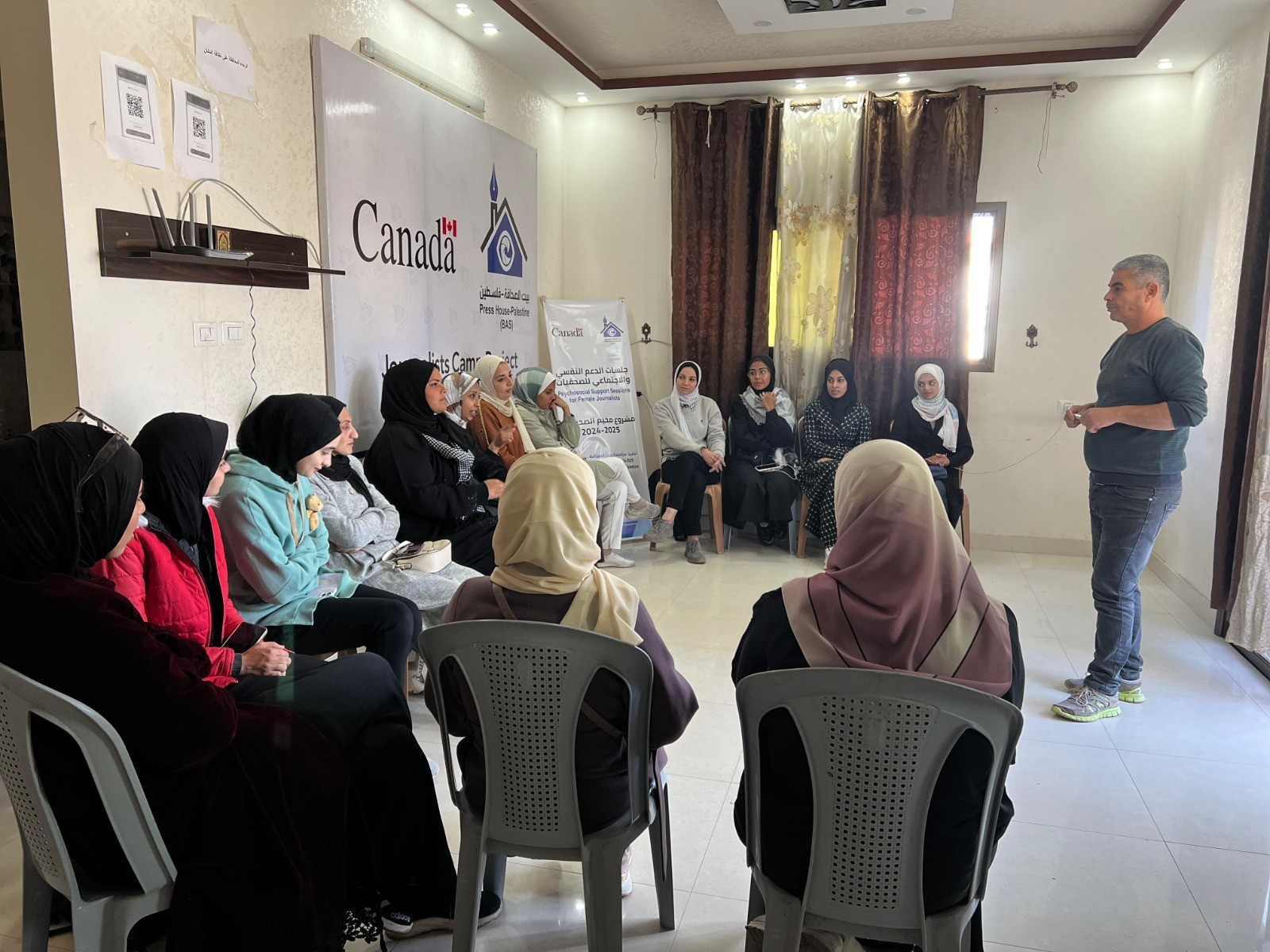 Press House implements psychological and social support sessions for the third and final group of Palestinian female journalists