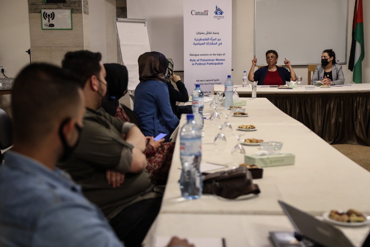 Dialogue session on the topic of "The Role of Palestinian Women in Political Participation"