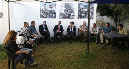 Representative of Switzerland Paul Garnier visits Press House in Gaza